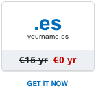 Free .es domain name